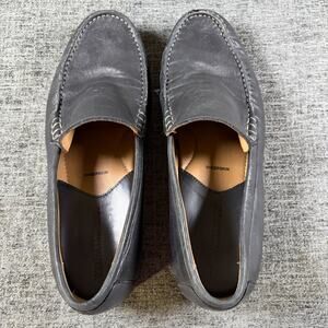 Johnston & Murphy Dress Shoes Men 8M Black Leather Sheepskin Loafers Slip On